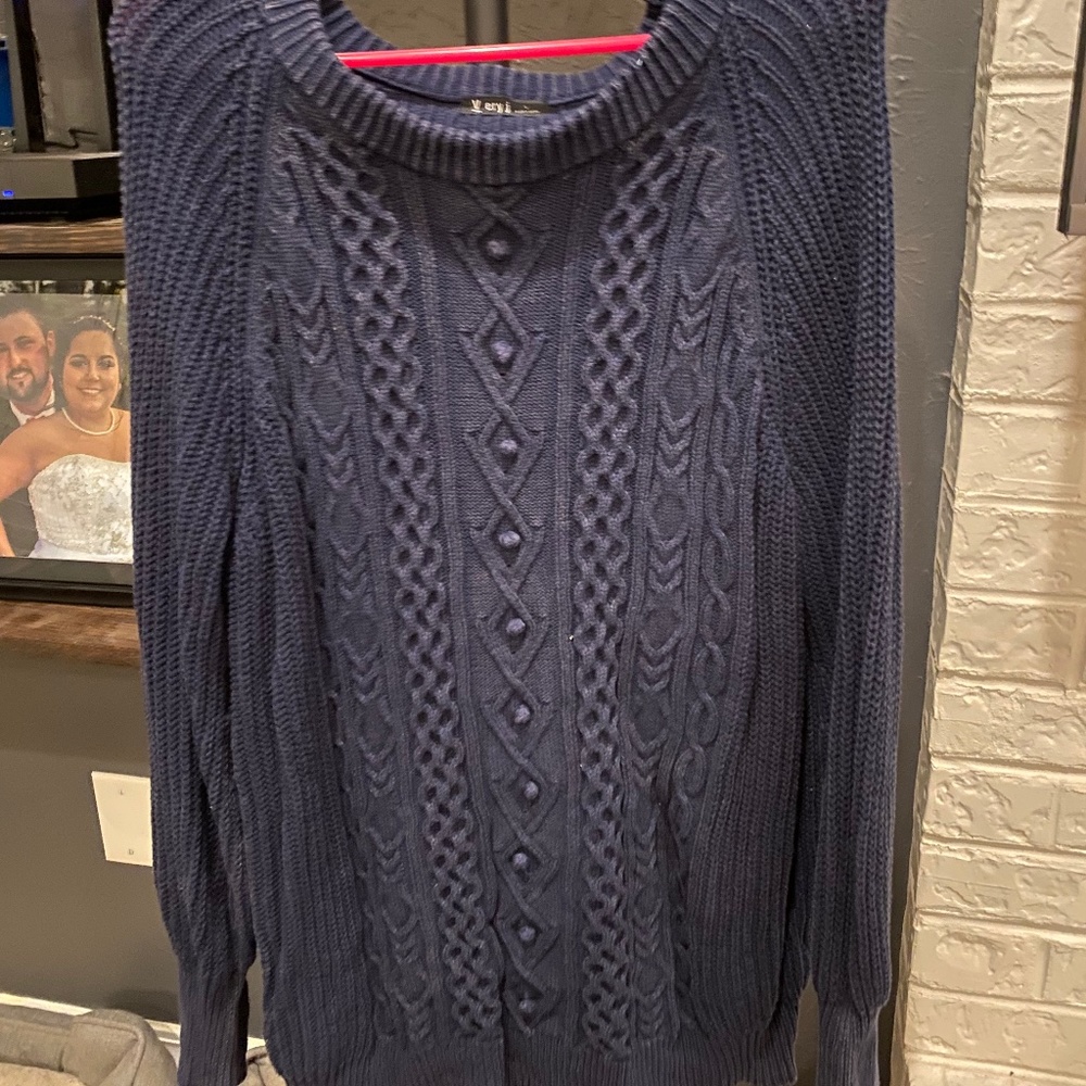 Navy Knotted Sweater